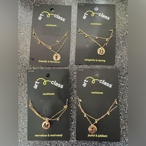 Art and class necklaces with letters.lot of 40pcs.